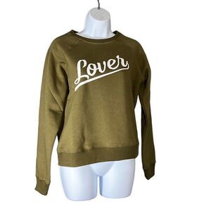 Rebecca Minkoff Women's Crewneck Lover Sweatshirt Army Green Small